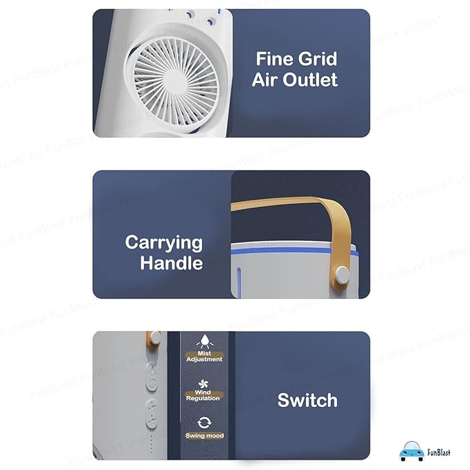 Dual-Ended USB Rechargeable Spray Fan with LED